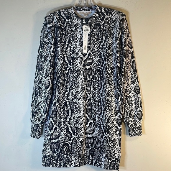 NWT. Culpos x Inc Snake Print Long Sleeve Mini Dress. XXS. - Picture 3 of 12